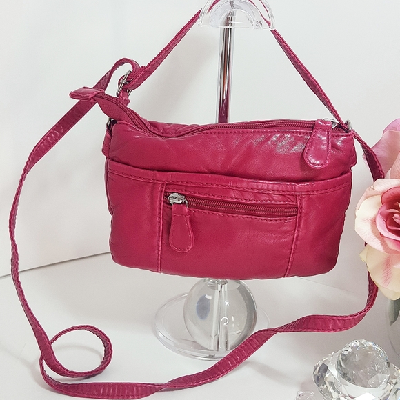 Fiorelli💗Raspberry Crossbody/Shoulder Bag|Multi Front Pockets|Adjustable Strap - Picture 3 of 10